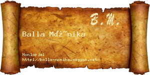 Balla Mónika névjegykártya